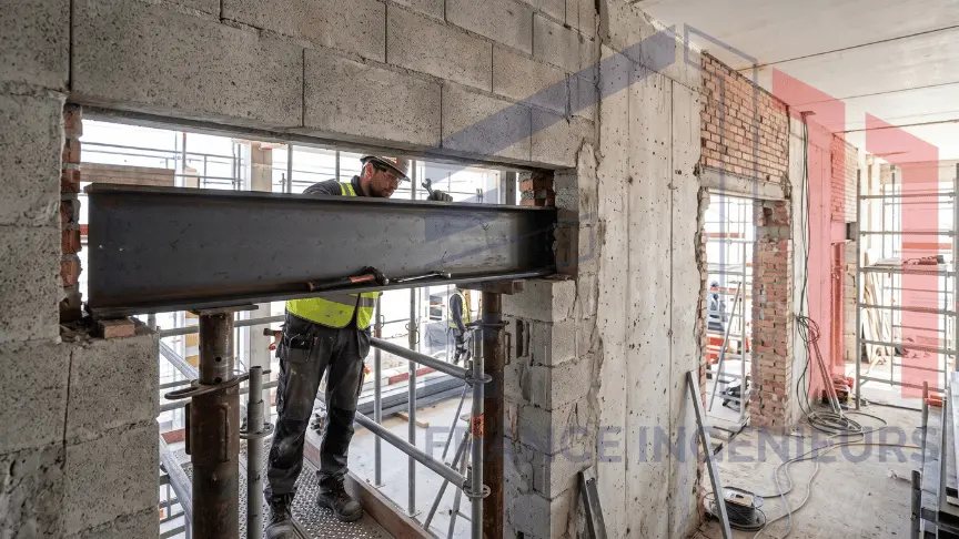 Pose d'un IPN pour ouverture de mur porteur à Strasbourg